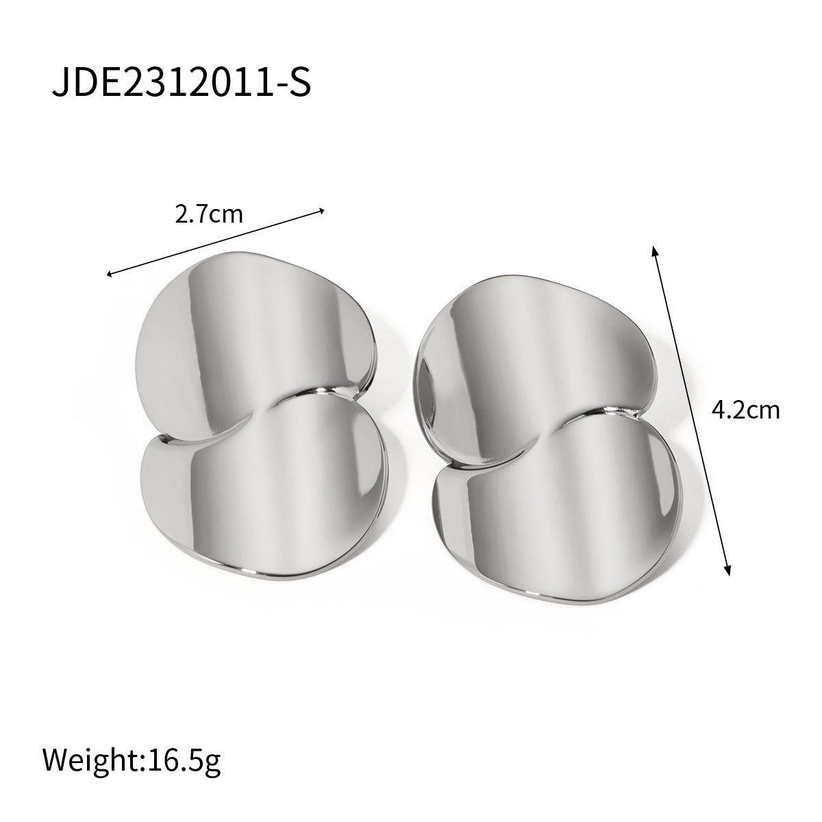 18k Gold Stainless Steel Minimalist Geometric Curve Earrings