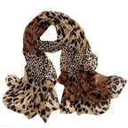 Foulard Femme Femme Petit foulard en soie imprimé léopard pour cheveux