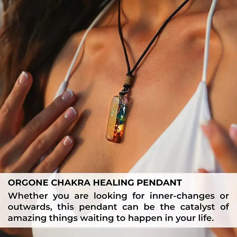 Retro Reiki Healing Energy Crystal Pendant Natural Stone