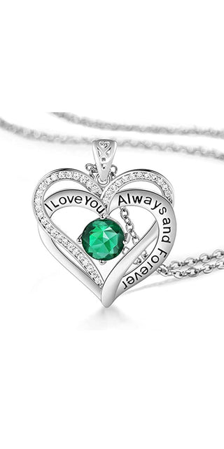 Elegant heart-shaped crystal necklace with sentimental inscription for women