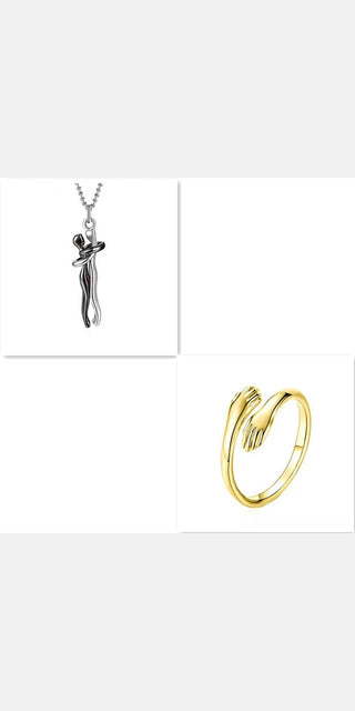 Elegant cross necklace and coiled ring - simple yet stylish couple's jewelry from K-AROLE
