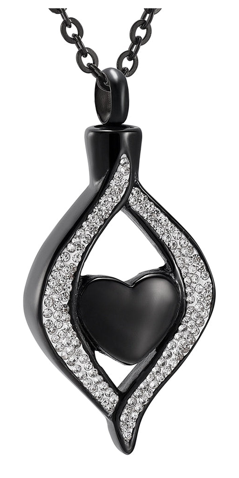 Titanium steel heart ash box pendant