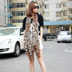 Foulard Femme Femme Petit foulard en soie imprimé léopard pour cheveux