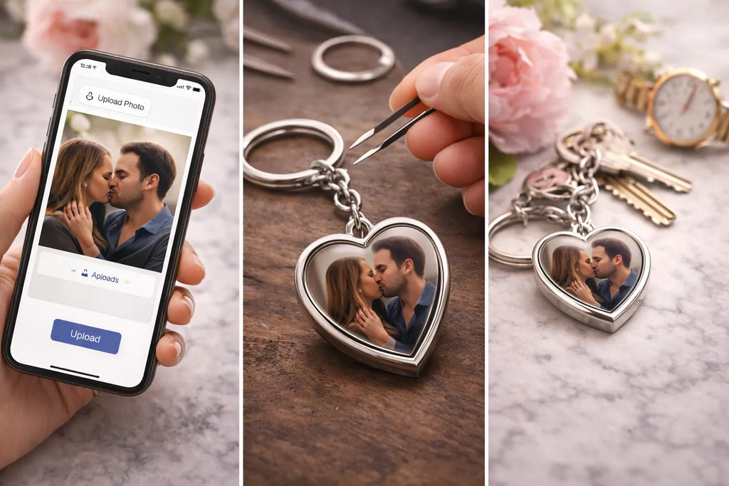 Toujours avec moi — Porte-clés cœur personnalisé