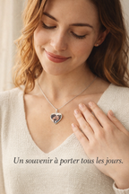 Toujours avec moi – Collier cœur photo personnalisé