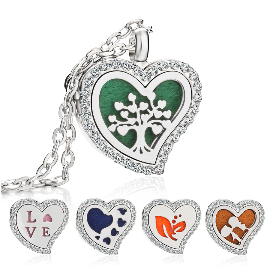 Collier Cœur Diffuseur d’Huiles Essentielles