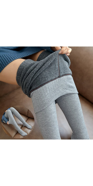 Jambiere cu dungi cu talie înaltă Iarnă caldă groasă Pantaloni din imitație de cașmir cu elasticitate înaltă Pantaloni de femeie slăbiți de fitness