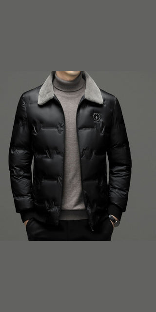 Stylish Men's Faux Leather Jacket with Fleece Lining