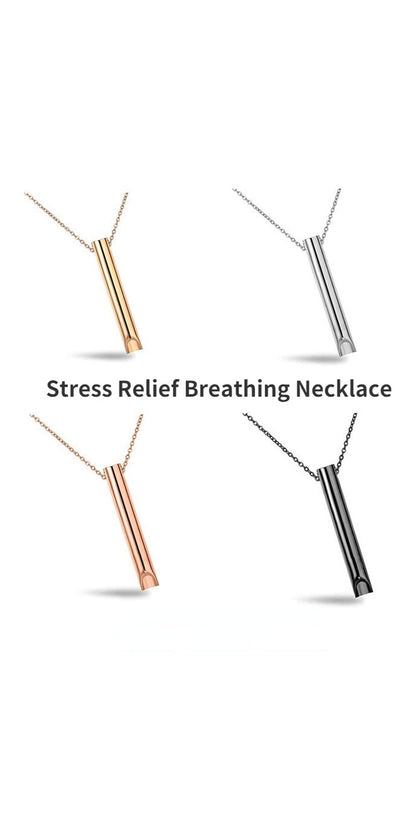 Breathing Necklace Adjustable Breathing Relieve Pressure Ornament Stainless Steel Decompression Jewelry