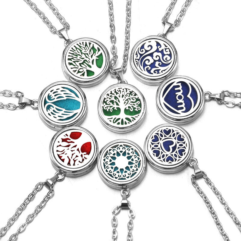 Collier Diffuseur Rond — Arbre de Vie & 9 Motifs