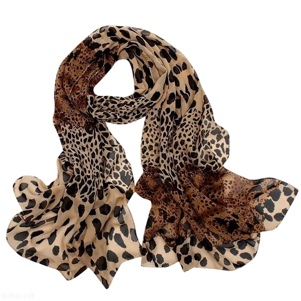 Foulard Femme Femme Petit foulard en soie imprimé léopard pour cheveux