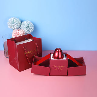 精致的k-arole™️ 复古风格红色天鹅绒首饰盒