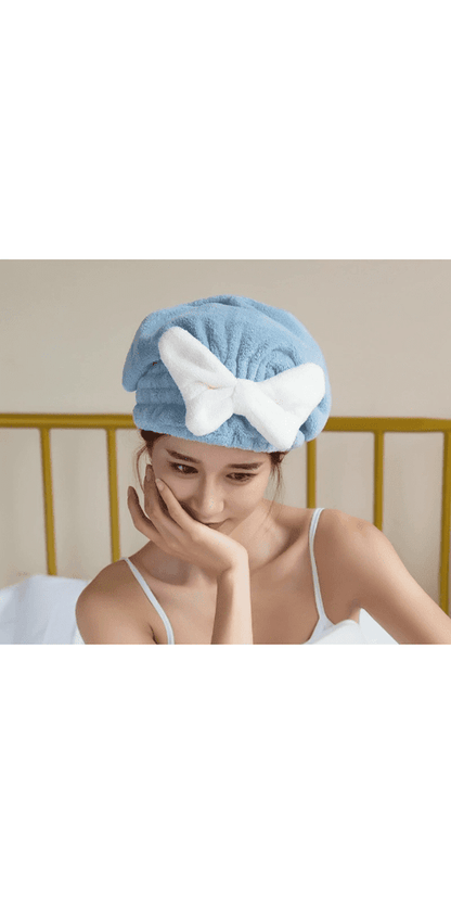 Super Water-absorbing And Quick-drying Bow Shower Cap
