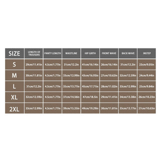 Detailed product dimensions and size chart for women's gym shorts from the K-AROLE store, displaying length, waist, hip, and other measurements for sizes S, M, L, XL, and 2XL.