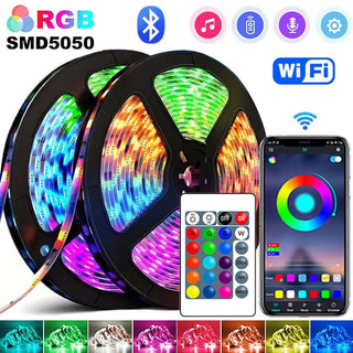 RGB 5050 Led Strip Lights 5V USB 24Keys Bluetooth Wifi Control Flexible Ribbon Color Change Led Lamp Tape for Room Decoration