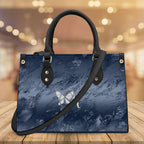 KAROLE®️ Elegant Navy Blue Tote Bag with Metallic Accents