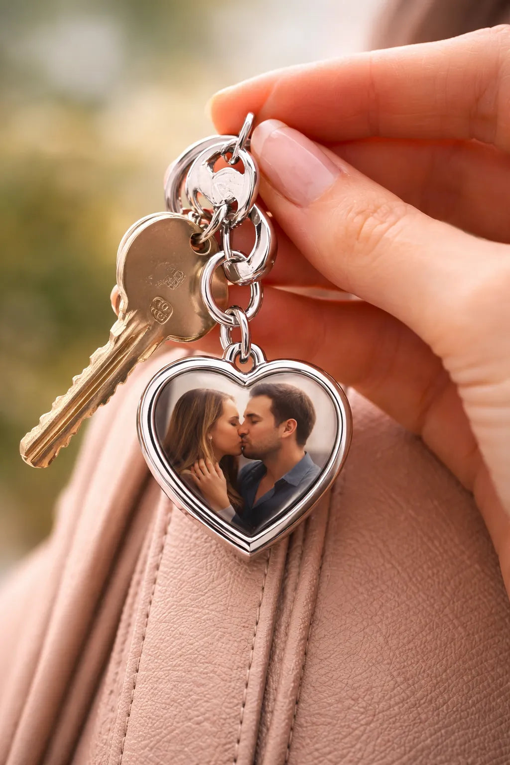 Toujours avec moi — Porte-clés cœur personnalisé
