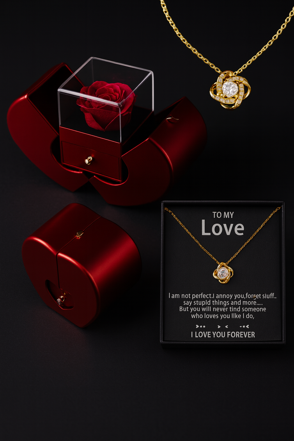 Coffret Rose Préservée avec Collier