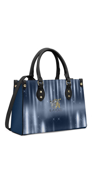 Elegant Blue Beauty: Chic tote bag from K-AROLE featuring a stylish two-tone design and versatile shoulder strap.
