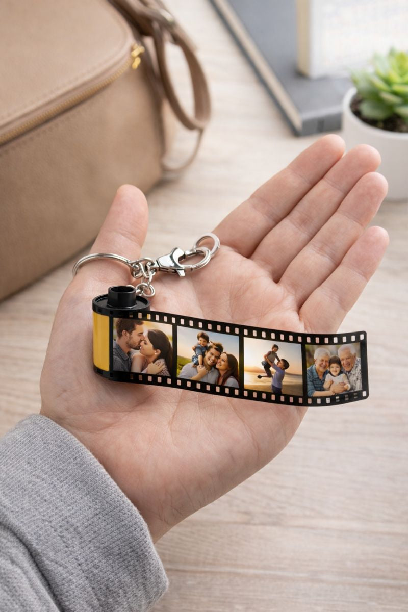 Porte-clés Pellicule Photo Personnalisé — 5, 10 ou 15 Photos