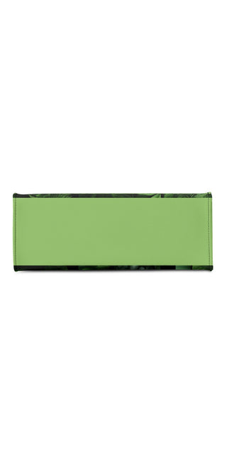Artistic Elegance: Green PU Leather Handbag with Unique Design