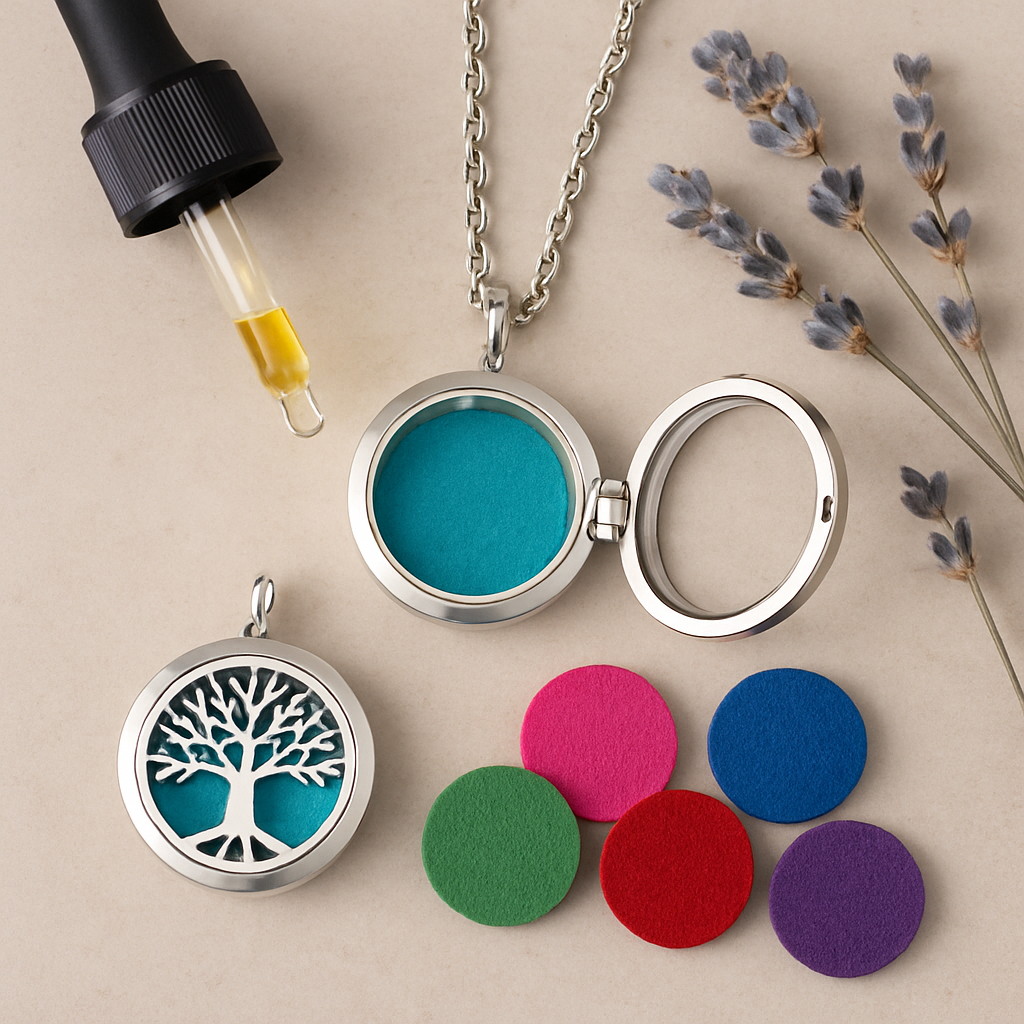 Collier Diffuseur Rond — Arbre de Vie & 9 Motifs