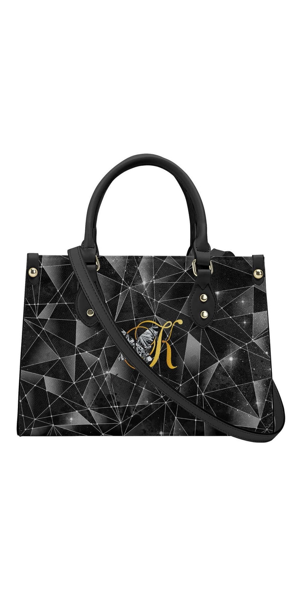 "Diamond Elegance: Elevate Your Style with Our Geometric Black Handbag"