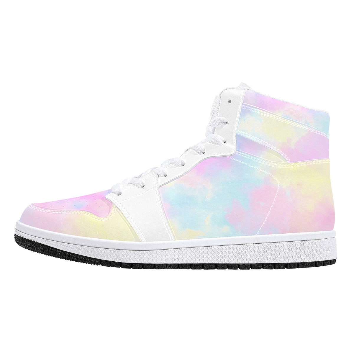 Pastel Gradient High-Top Vegan Leather Sneakers