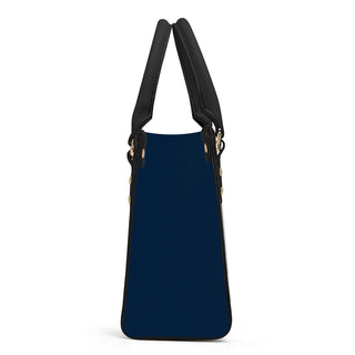 KAROLE®️ Chic Navy Blue Leather Tote Bag