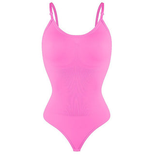 Stylish Women's Seamless Bodysuit in Vibrant Pink