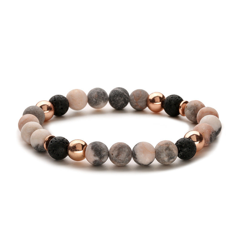 Bracelet en Pierres Naturelles Rose Doré — Douceur Minérale