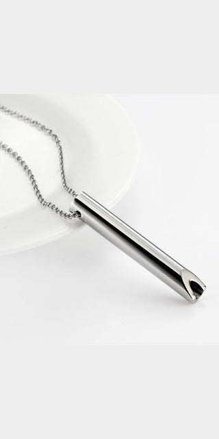 Elegant Stainless Steel Breathing Necklace - Adjustable Decompression Jewelry for Women