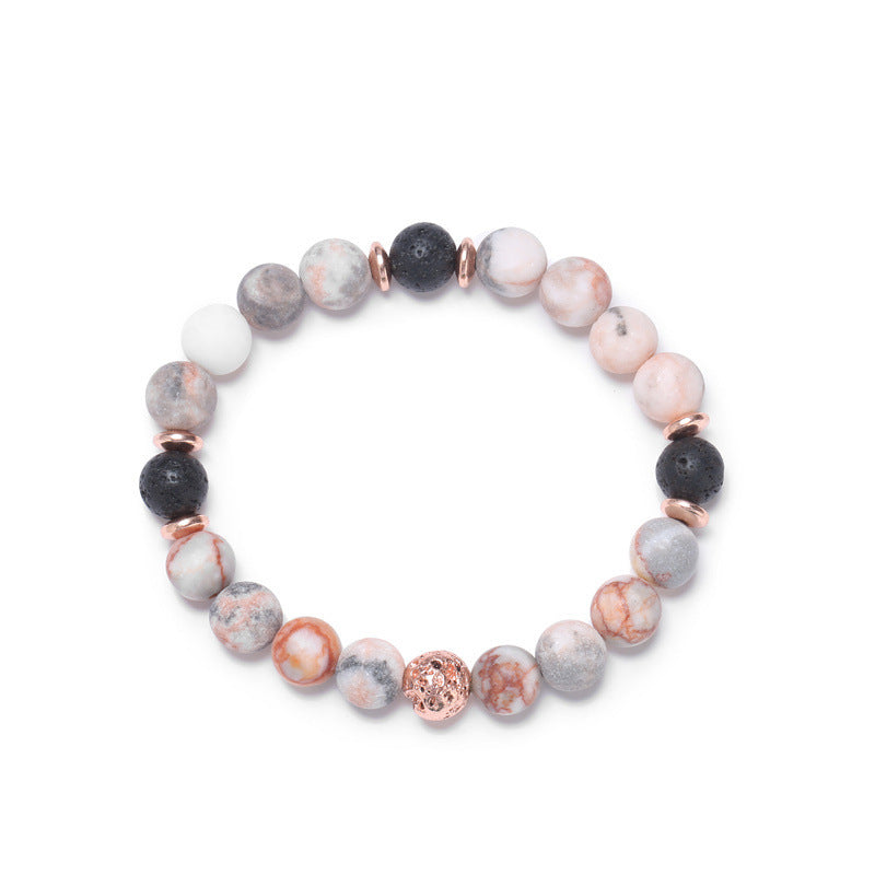 Bracelet en Pierres Naturelles Rose Doré — Douceur Minérale