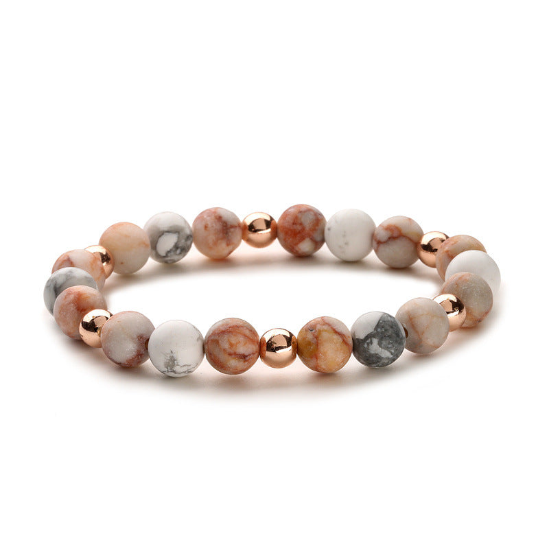 Bracelet en Pierres Naturelles Rose Doré — Douceur Minérale