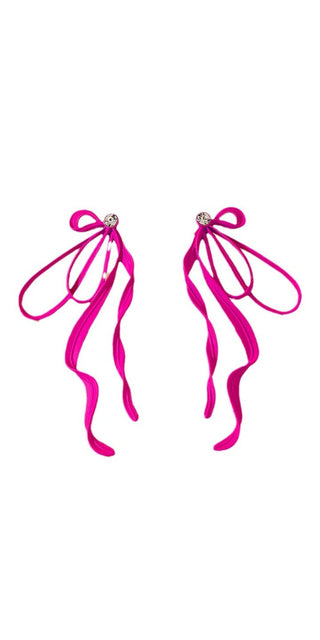 Irregular Large Bow Earrings for Women with Tassel Streamers