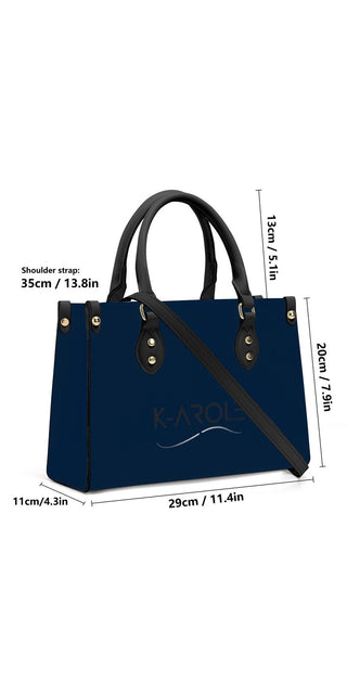 Navy blue tote bag with golden hardware by K-AROLE