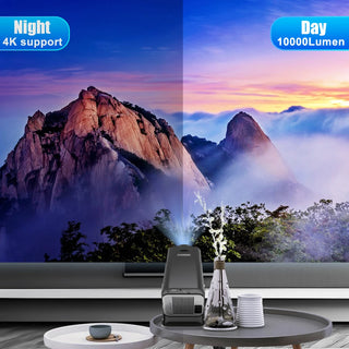Powerful 4K cinema projector: Magcubic Android K Projector with dual WiFi6, Bluetooth 5.0, and 10000 Lumen brightness for vivid indoor and outdoor entertainment.
