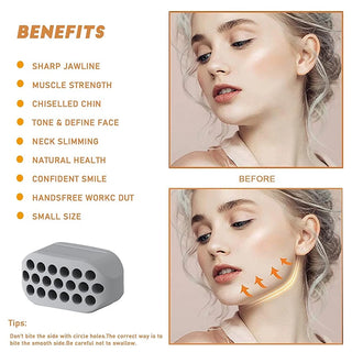 Silicone jawline exerciser facial toner and jawline fitness ball, neck toning equipment, facial beauty tool for chiseled chin, tone, and defined face.