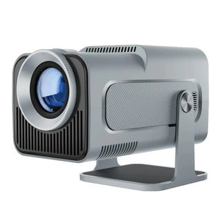 Sleek and modern 4K projector with dual Wi-Fi and Bluetooth 5.0 connectivity, ideal for home cinema or outdoor entertainment.