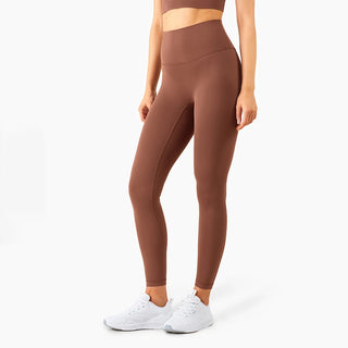 Vibrant Fitness Leggings K-AROLE™️: Stylish workout apparel with a sleek, high-waisted design in a chic brown shade.
