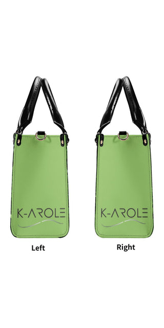Artistic Elegance: Vibrant Green PU Leather Handbag with Unique Design
