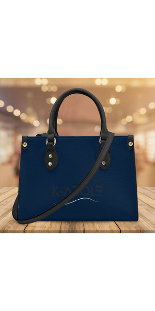 Stylish Navy Blue Tote Bag with Golden Hardware from K-AROLE