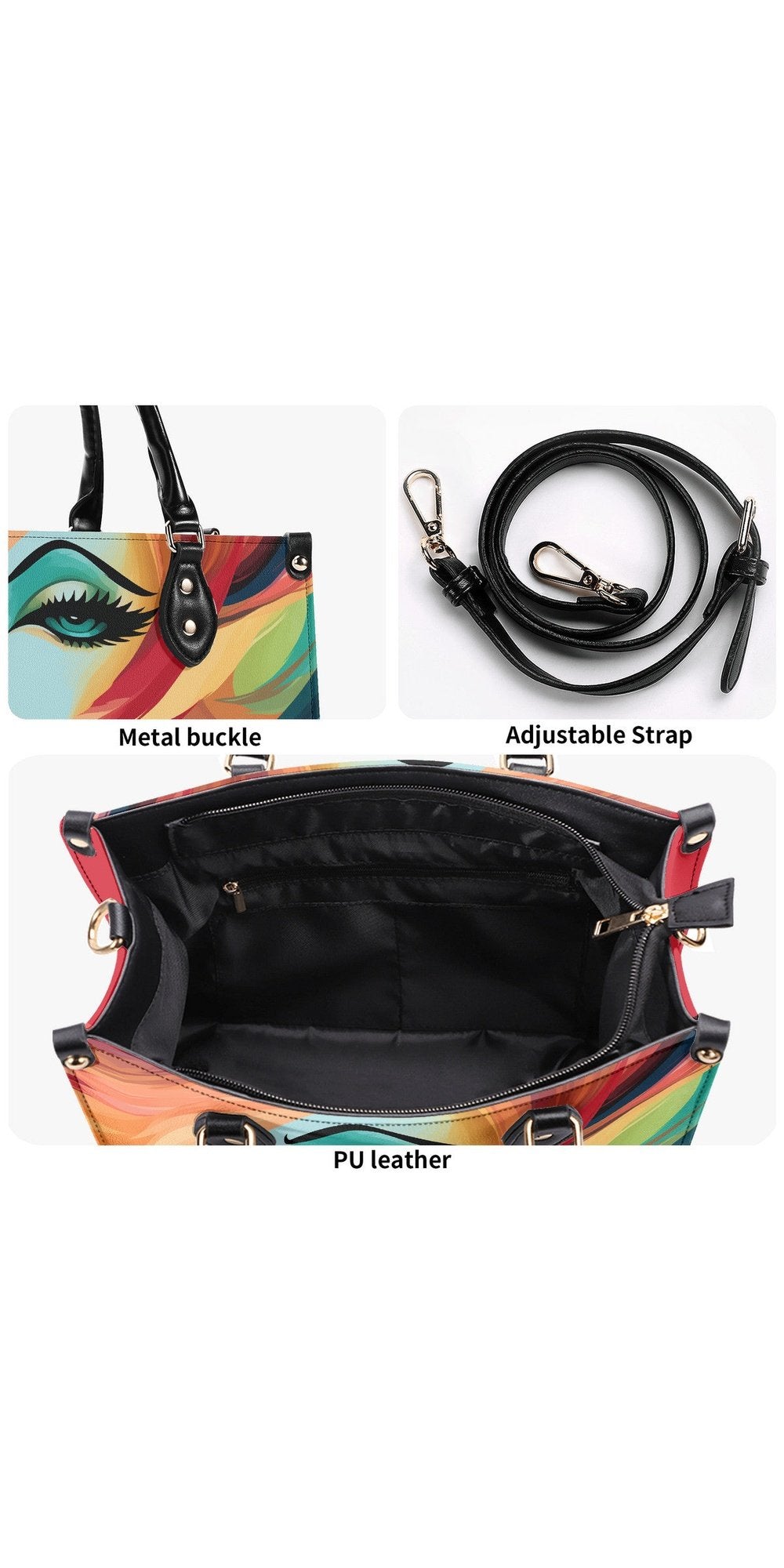 Multiple Sizes Upgraded Luxury Women PU Leather Handbag