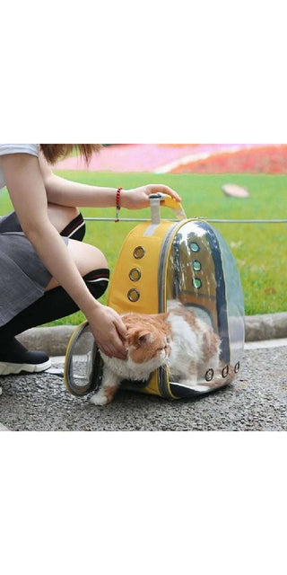 Transparent and breathable cat carrier backpack for comfortable pet travel