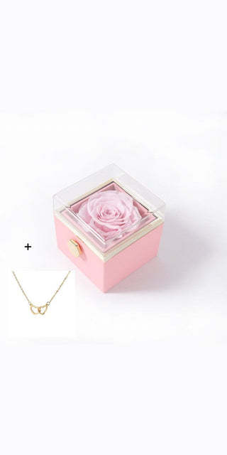 Elegant Rose-Filled Jewelry Box: Rose encased in acrylic display for special occasions at K-AROLE.