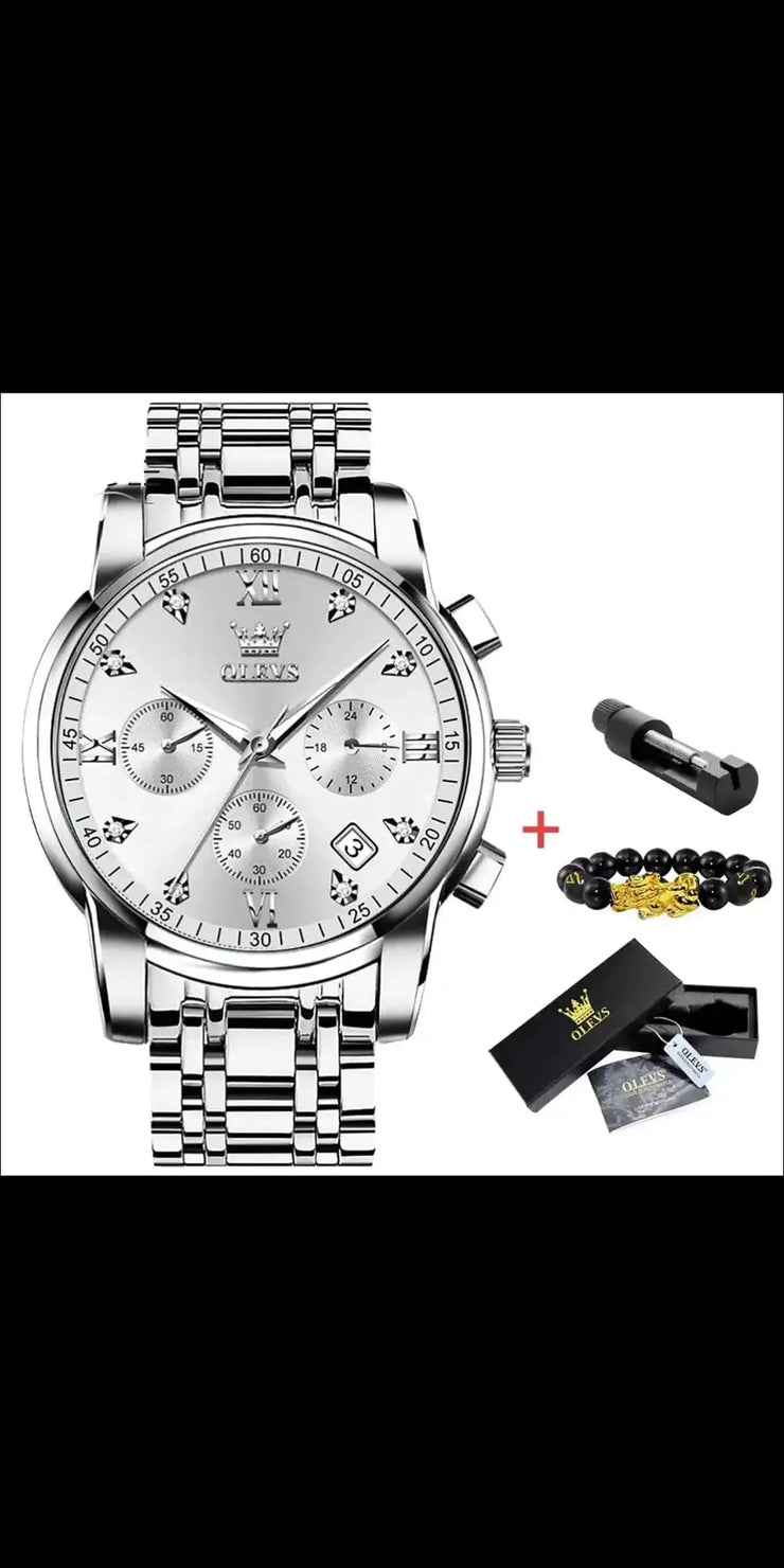 Automatic mechanical watch - full silver face / China