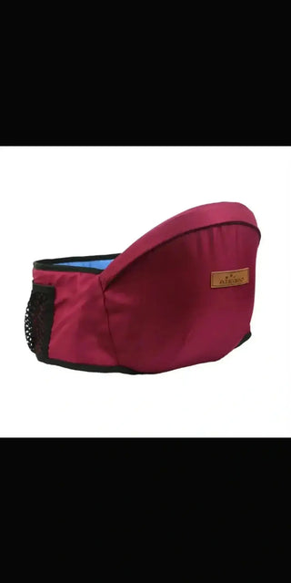 Versatile baby carrier stool in vibrant red color with comfortable design for hands-free parenting.
