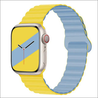 Band Silicone Magnetic Watch Strap - Light Yellow With Mist