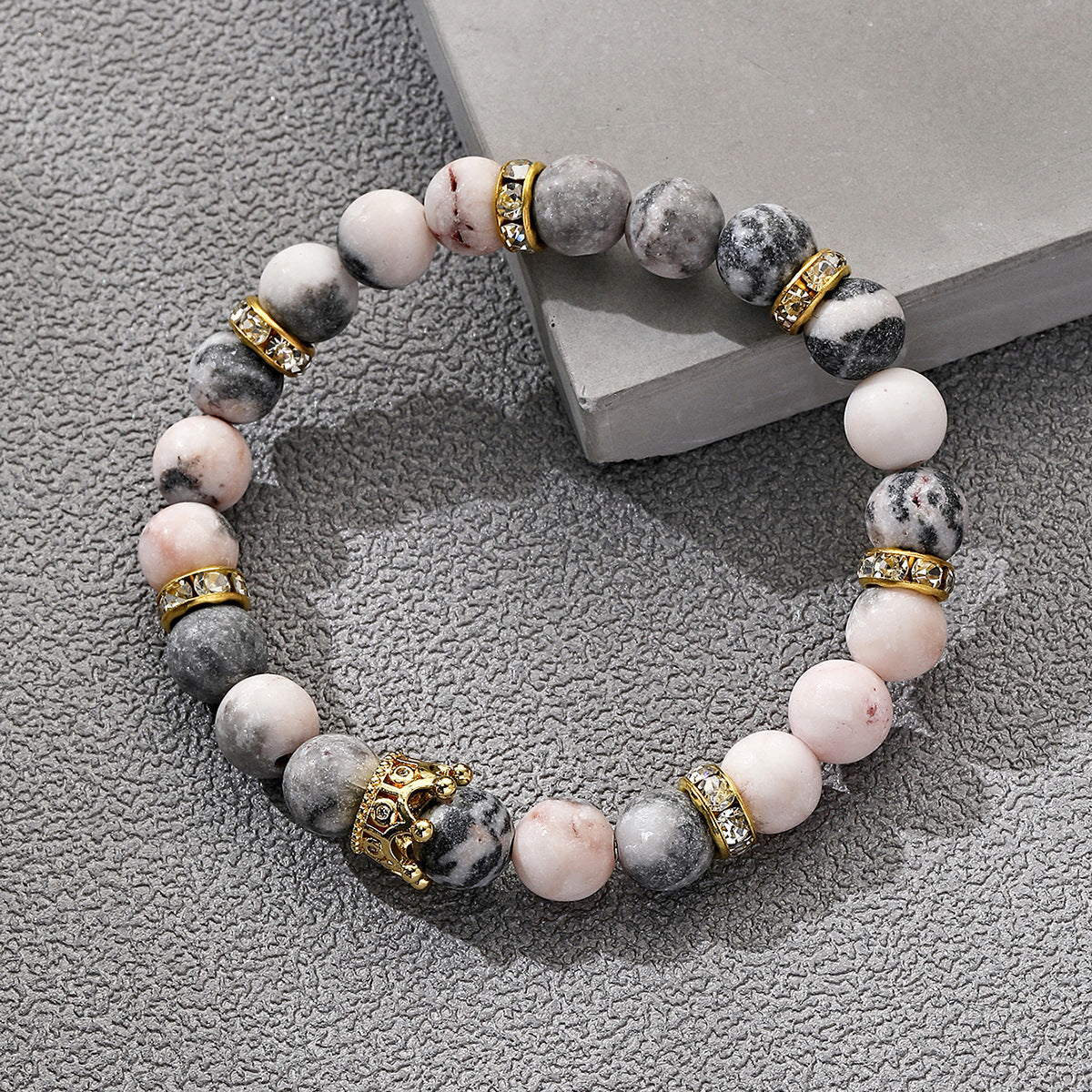 Bracelet en Pierres Naturelles Rose Doré — Douceur Minérale