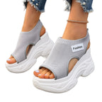 Summer Fishmouth Chunky Wedge Sandals Women's Casual Breathable Footwear Daily Shoes